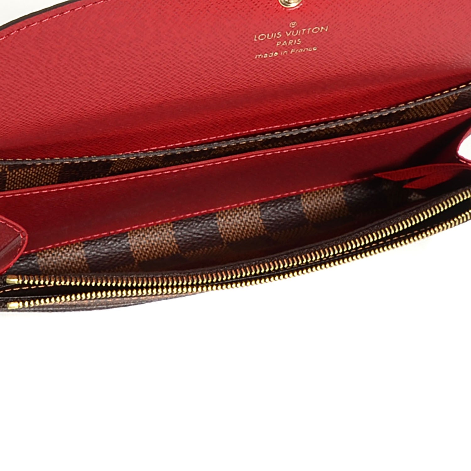 Louis Vuitton Damier Ebene Emilie Wallet Red 6 of 8