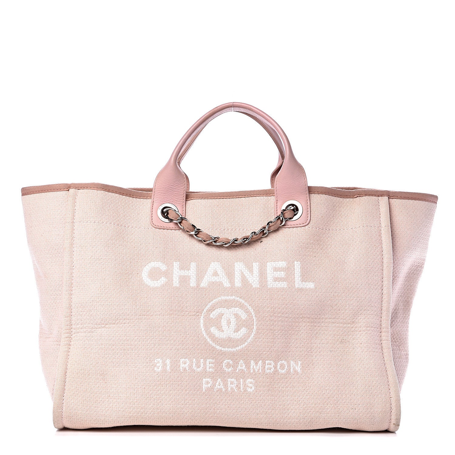 Chanel Canvas Medium Deauville Tote Pink 1 of 20