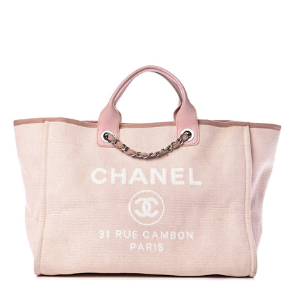 Chanel Canvas Medium Deauville Tote Pink 1 of 20