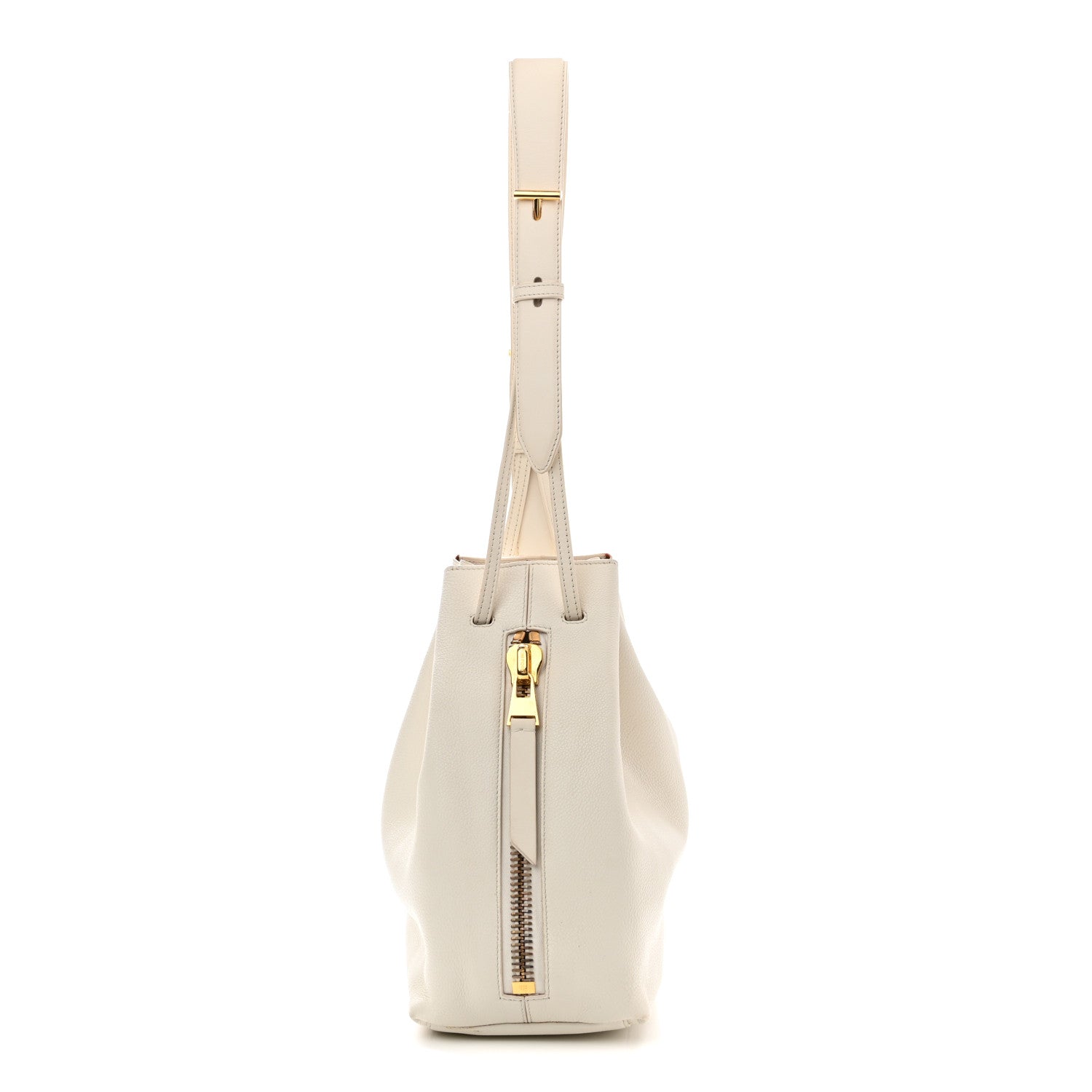 Tom Ford Calfskin Zip Bucket Bag White 1 of 11