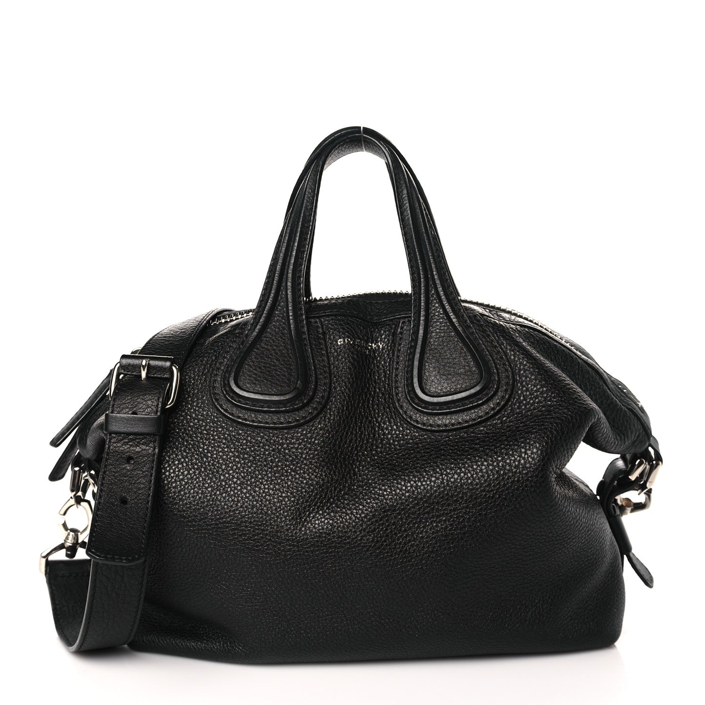 Pebbled Calfskin Small Nightingale Black