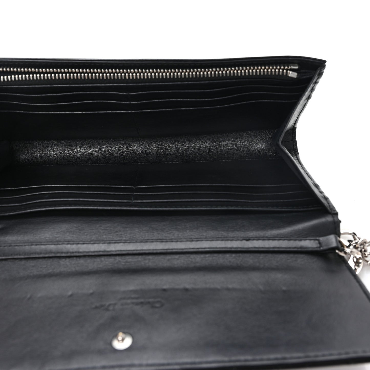 Patent Cannage Lady Dior Rendezvous Wallet On Chain Black