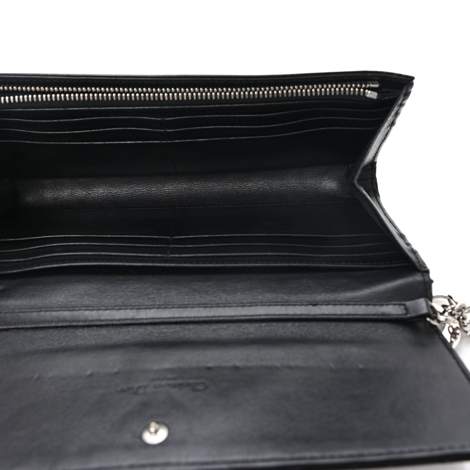 Christian Dior Patent Cannage Lady Dior Rendezvous Wallet On Chain Black 5 of 10
