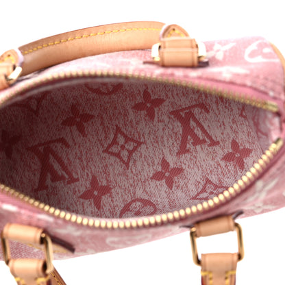Louis Vuitton Monogram Jacquard Denim Nano Speedy Bandouliere Pink 5 of 11