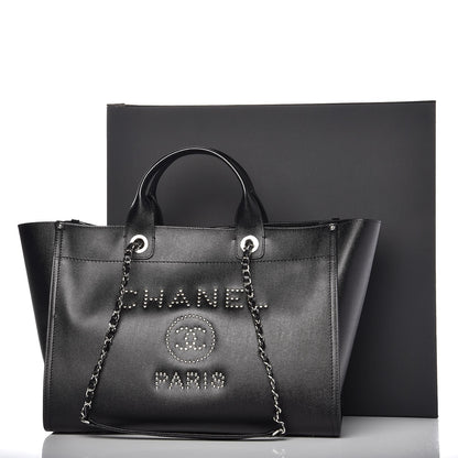 Chanel Caviar Medium Studded Deauville Tote Black 9 of 9
