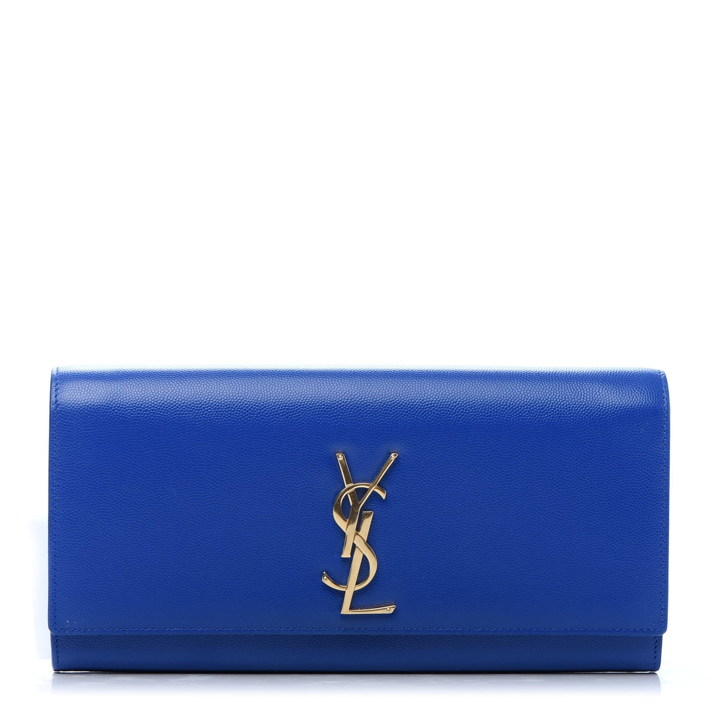 Grain De Poudre Classic Monogram Cassandre Clutch Blue Majorelle