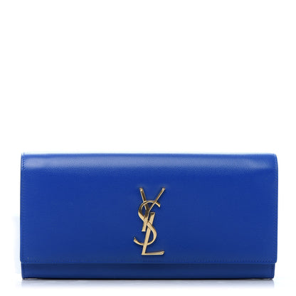 Saint Laurent Grain De Poudre Classic Monogram Cassandre Clutch Blue Majorelle 1 of 13
