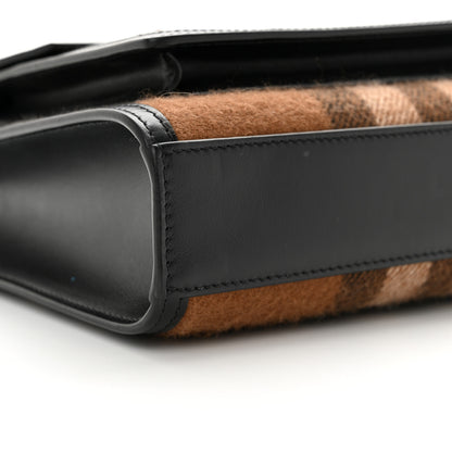 Burberry Smooth Calfskin Cashmere Check Mini Pocket Bag Brown 8 of 10