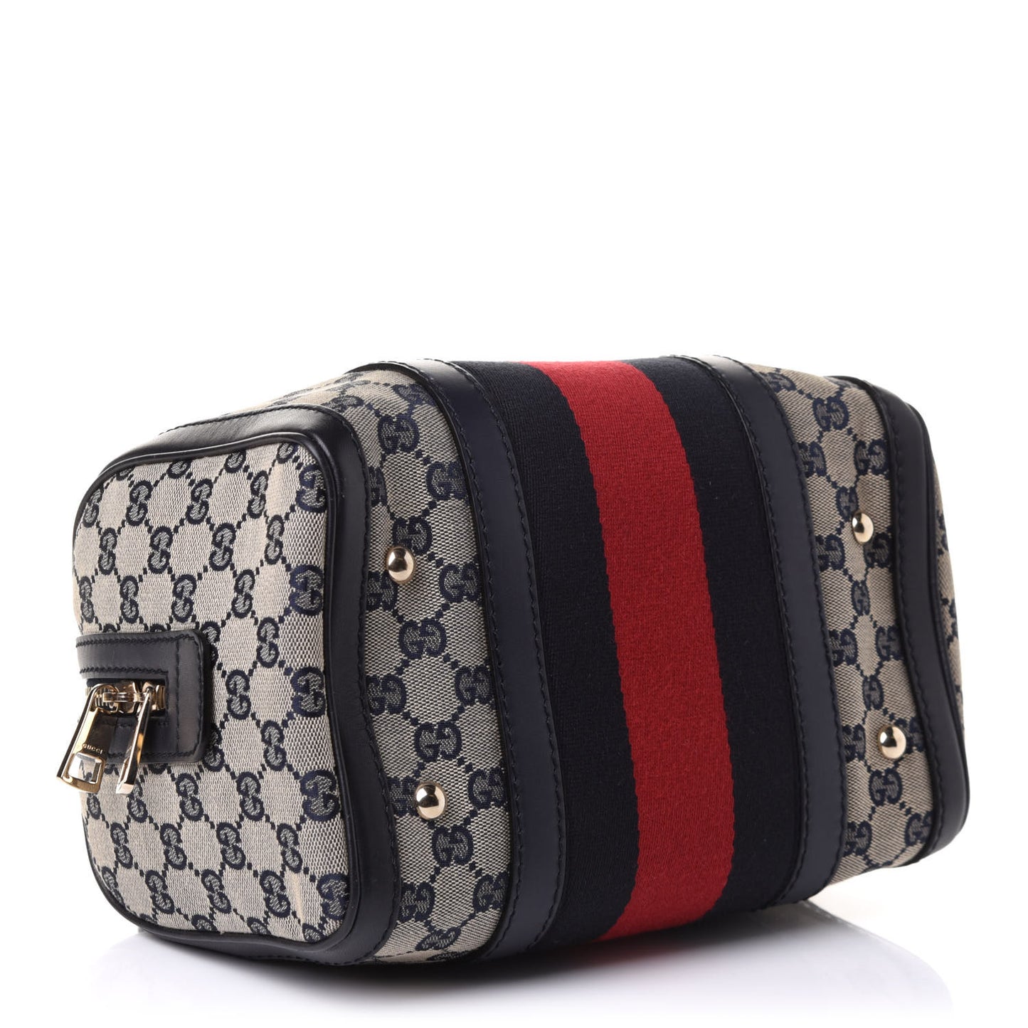 Monogram Vintage Web Small Boston Navy