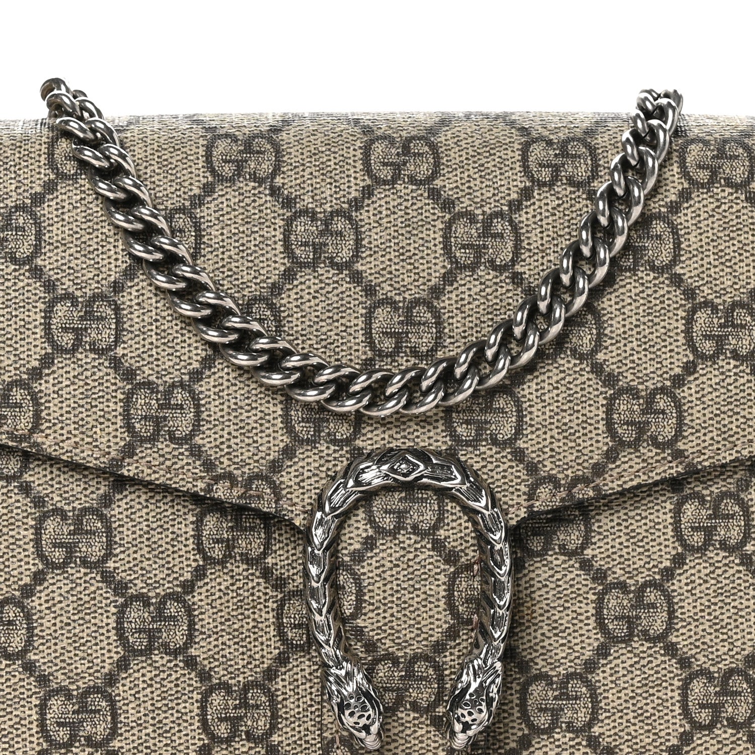 Gucci GG Supreme Monogram Mini Dionysus Chain Wallet Beige Vulcanic Red 9 of 11
