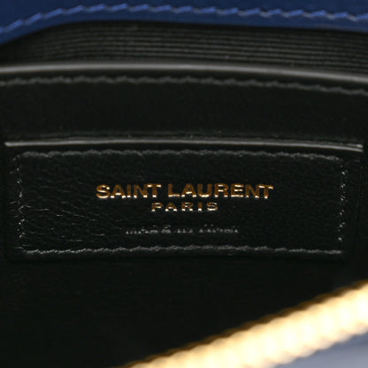 Saint Laurent Calfskin Y Quilted Monogram Small Loulou Chain Satchel Blue Charron 7 of 11