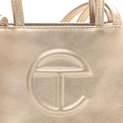 Telfar Metallic Vegan Leather Small Shopping Bag Gold 9 of 11