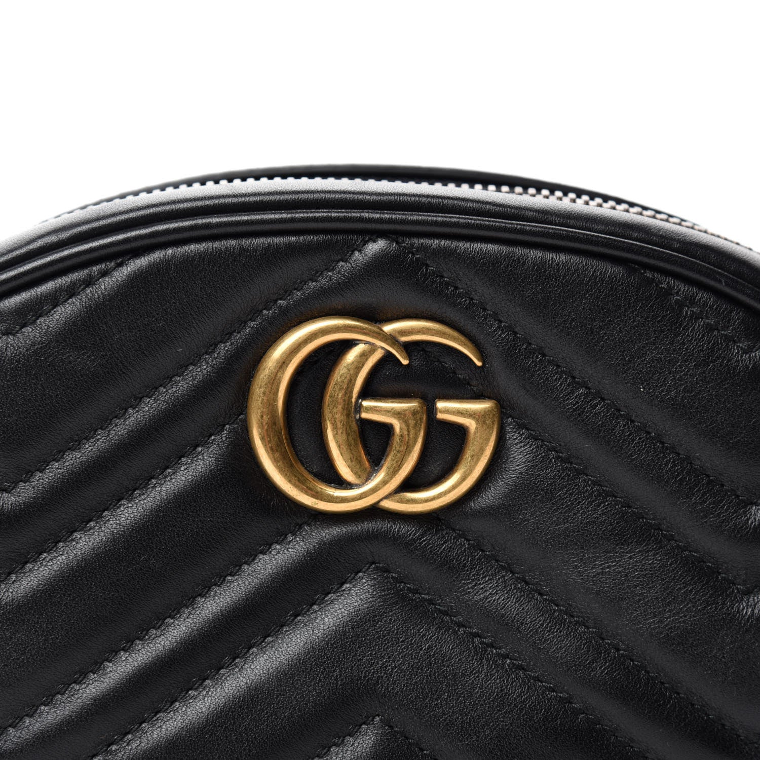 Gucci Calfskin Matelasse GG Marmont Belt Bag 75 30 Black 11 of 11
