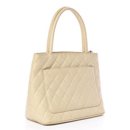 Chanel Caviar Quilted Medallion Tote Light Beige 3 of 18