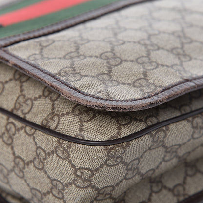 Gucci GG Plus Monogram Web Large Flap Messenger Bag Beige Dark Brown 21 of 34