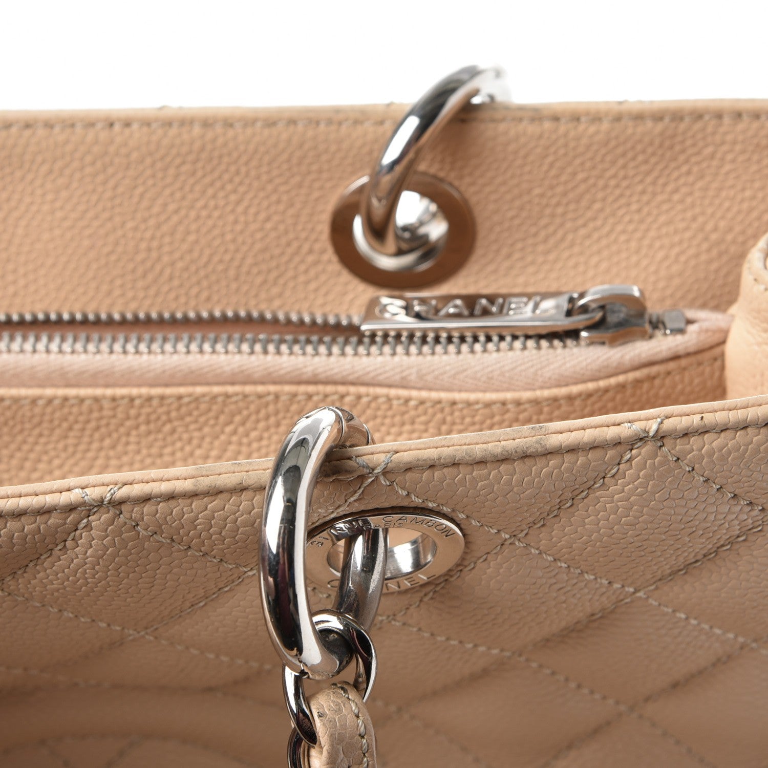 Chanel Caviar Quilted Grand Shopping Tote GST Beige Clair 10 of 18