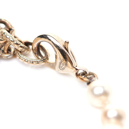 Chanel Graduated Pearl Crystal CC Bracelet Gold 4 of 11