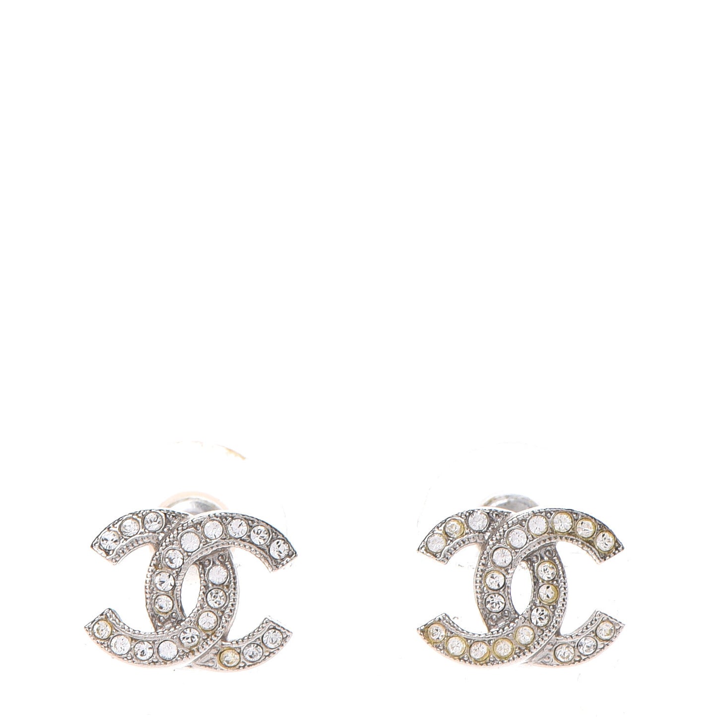 Crystal Mini CC Earrings Silver