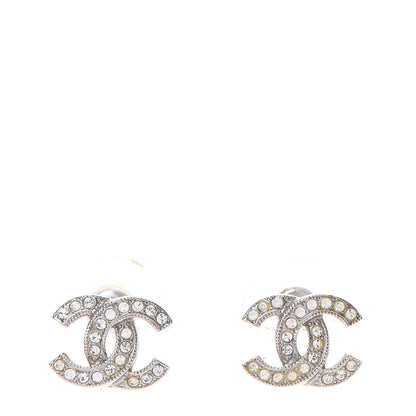 Chanel Crystal Mini CC Earrings Silver 1 of 5