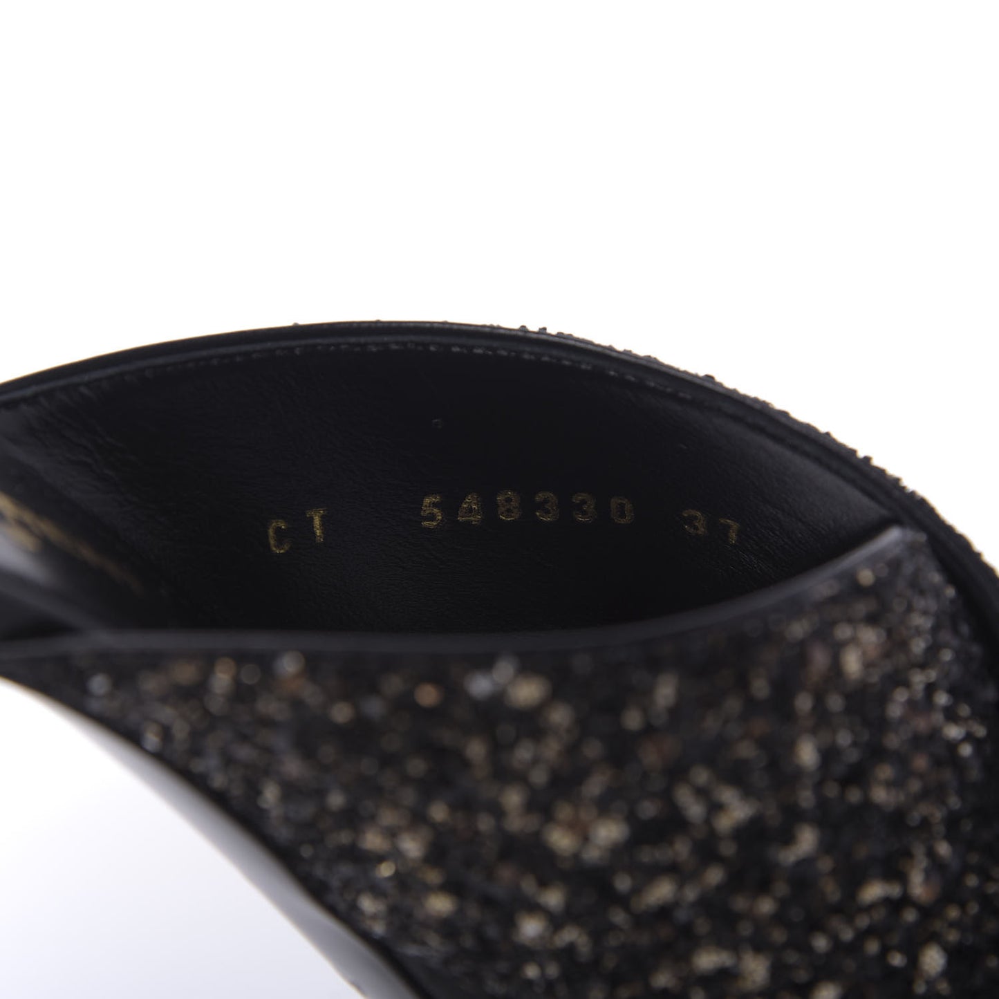 Glitter LouLou 70 Mule Sandals 37 Black Gold