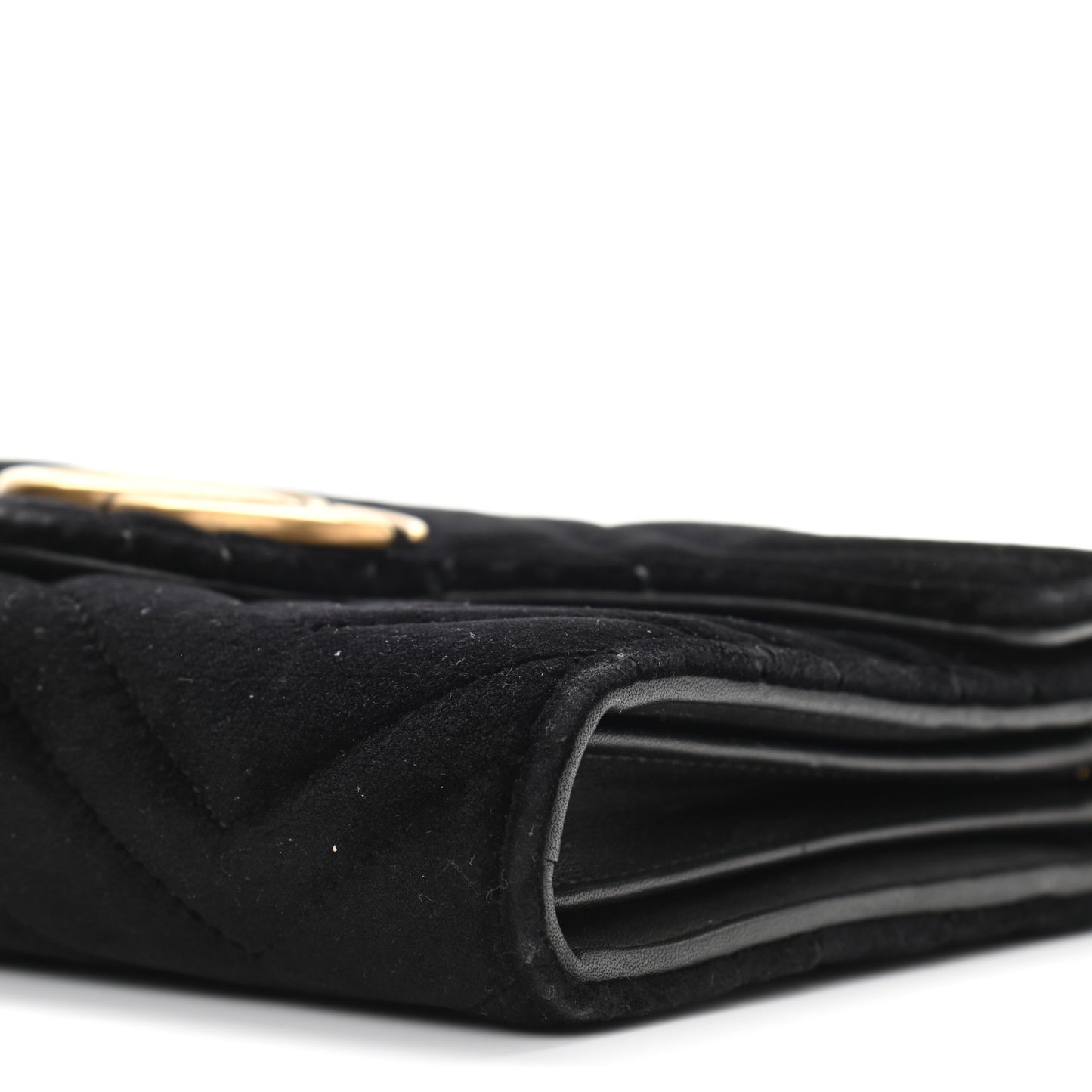 Velvet Matelasse GG Marmont Chain Wallet Black
