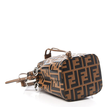 Fendi Vitello Liberty F is Fendi FF Embossed Mini Mon Tresor Bucket Bag Tobacco Black 5 of 10