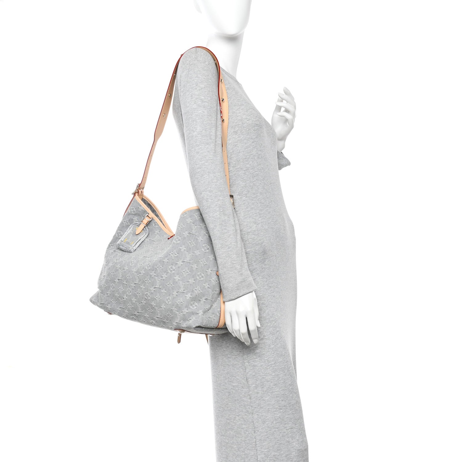 Louis Vuitton Monogram Denim CarryAll MM Washed Grey 2 of 11