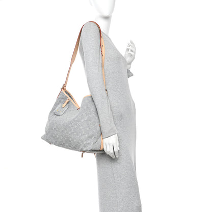 Louis Vuitton Monogram Denim CarryAll MM Washed Grey 2 of 11