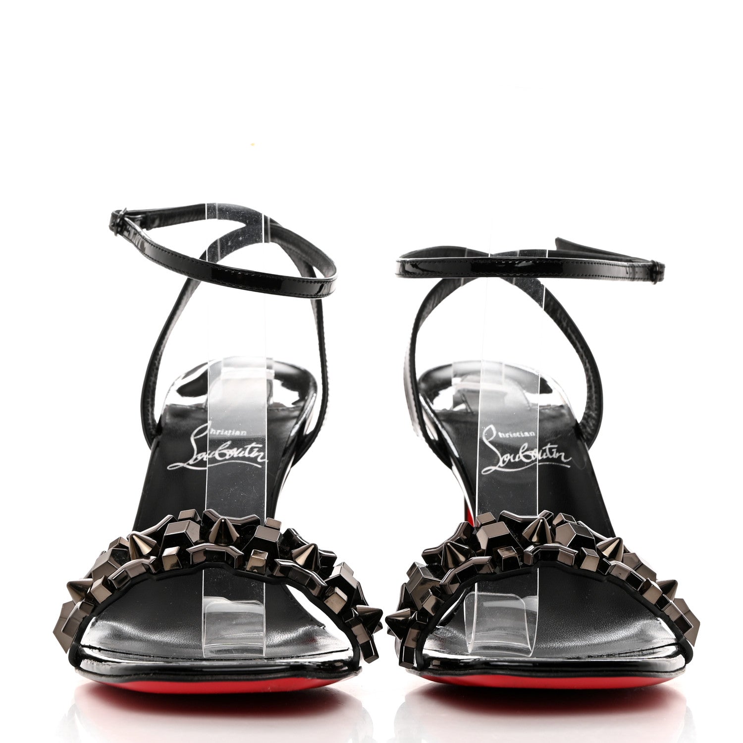 Christian Louboutin CHRISTIAN LOUBOUTIN Patent Asteroispikes 85 Studded Sandals 38 Black 2 of 8