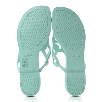 Hermes Rubber Womens Egerie Sandals 36 Vert Embrun 5 of 8