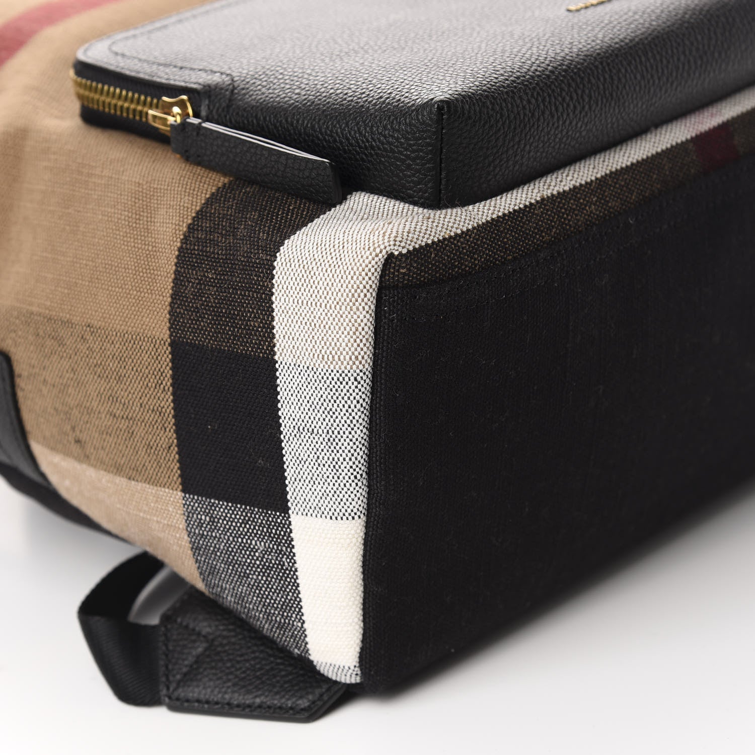 Burberry Mega Check Calfskin Abbeydale Simple Backpack Black Camel 5 of 8