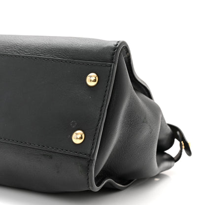 Fendi Vitello Seta Shiny Nappa Medium Peekaboo Iconic Satchel Black 10 of 11