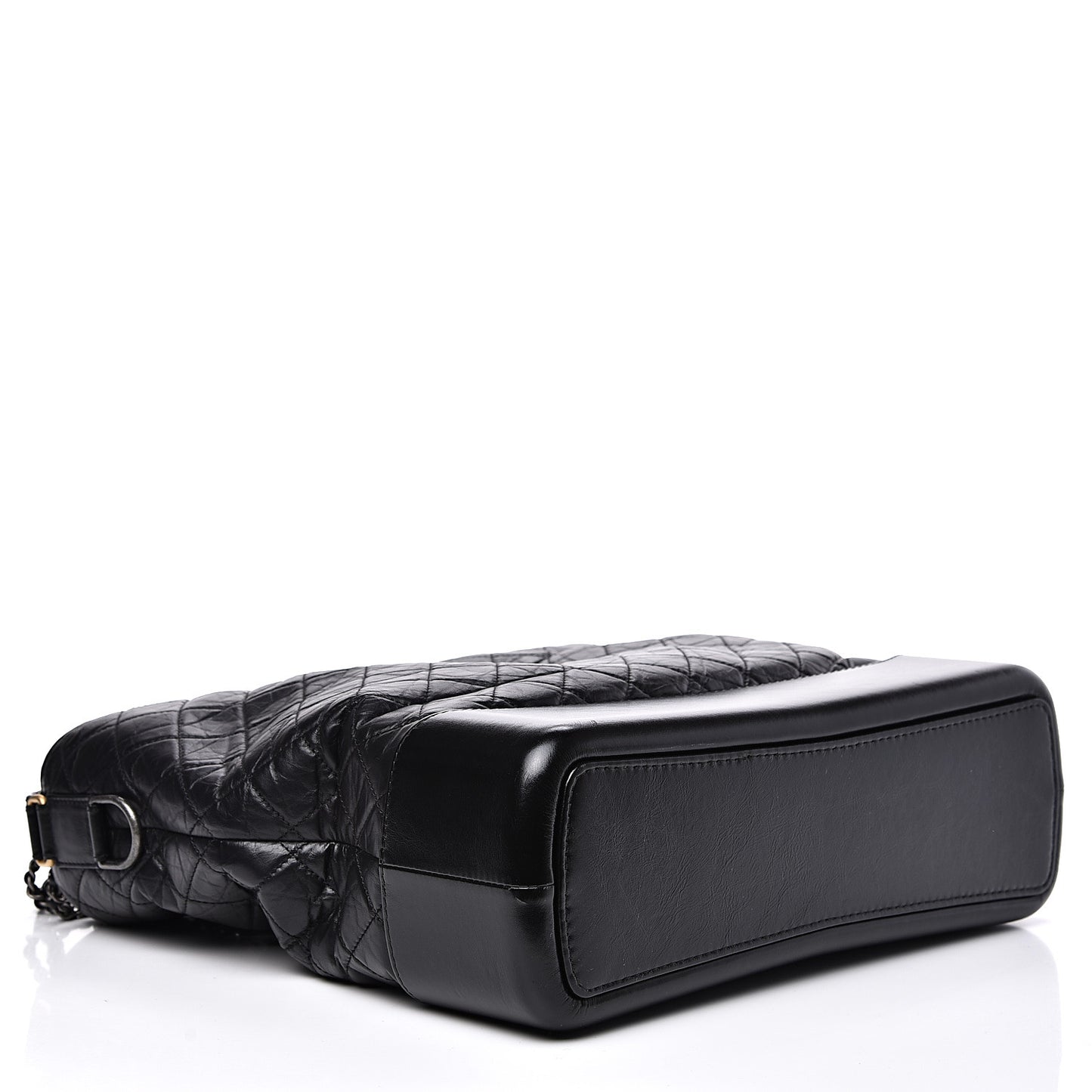 Aged Calfskin Quilted Maxi Gabrielle Hobo Black