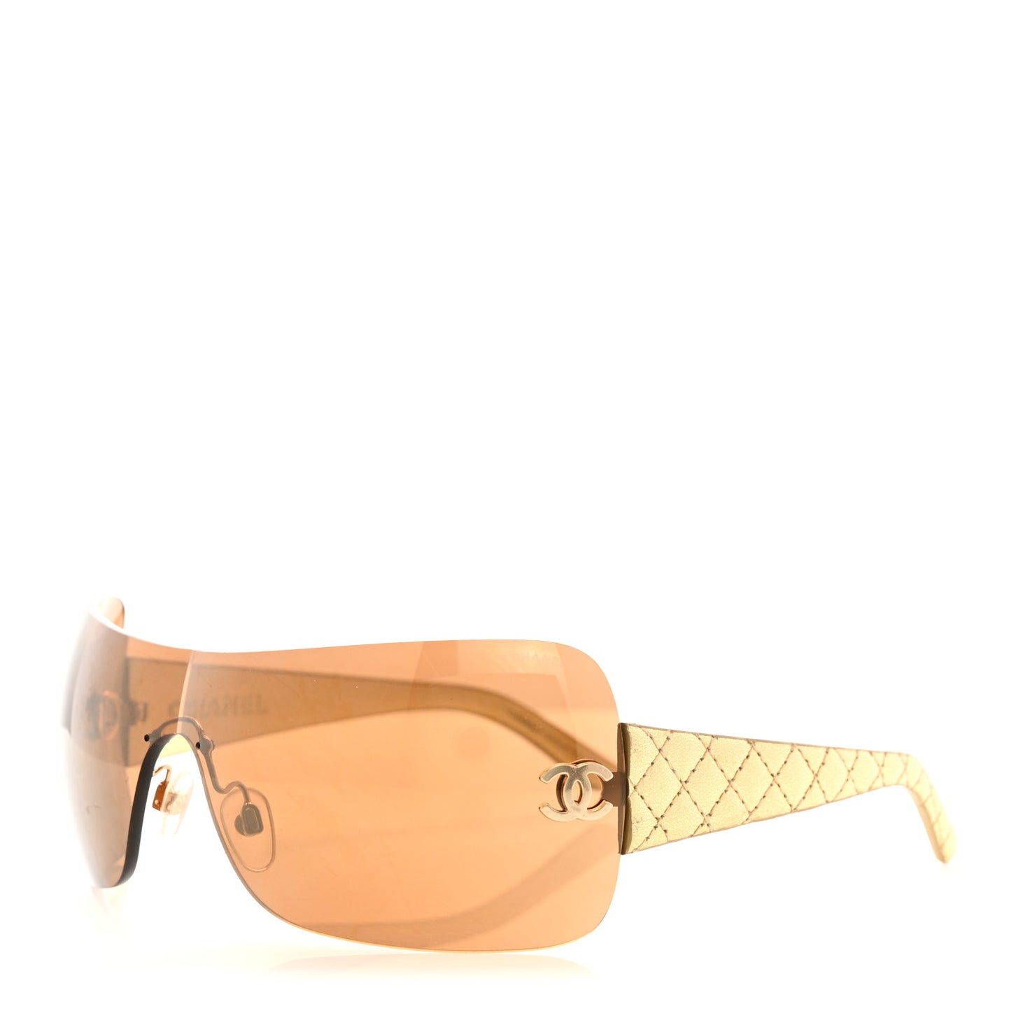 Metallic Quilted CC Sunglasses 4157-Q Beige