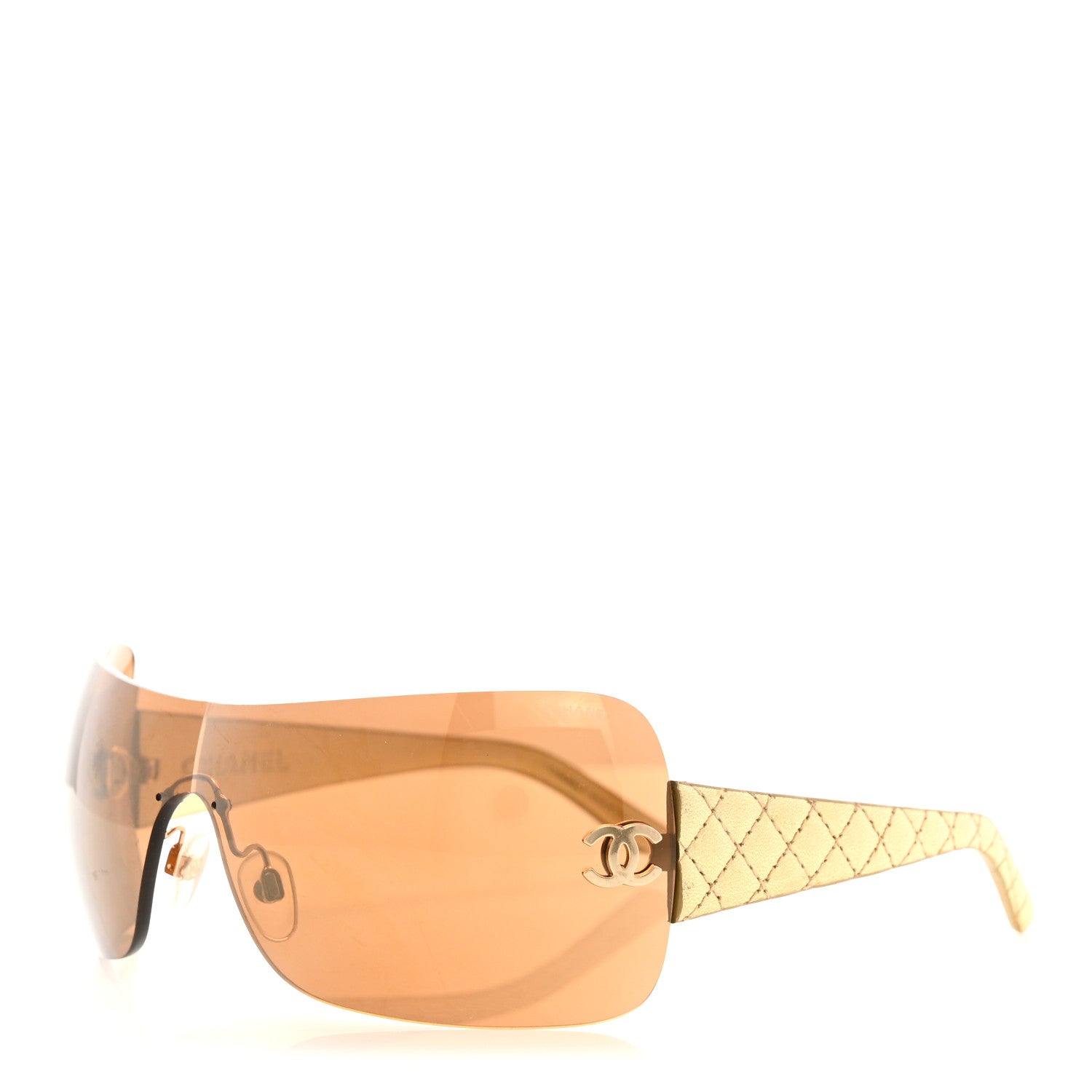 Chanel Metallic Quilted CC Sunglasses 4157-Q Beige 1 of 8