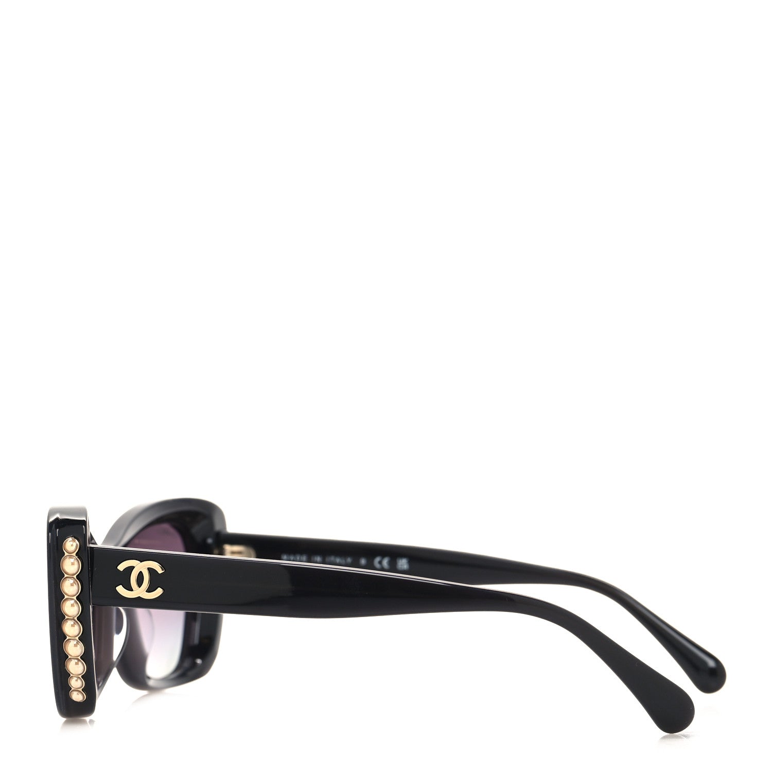 Chanel Acetate Pearl Cat Eye CC Sunglasses 5481-H-A Black 3 of 8