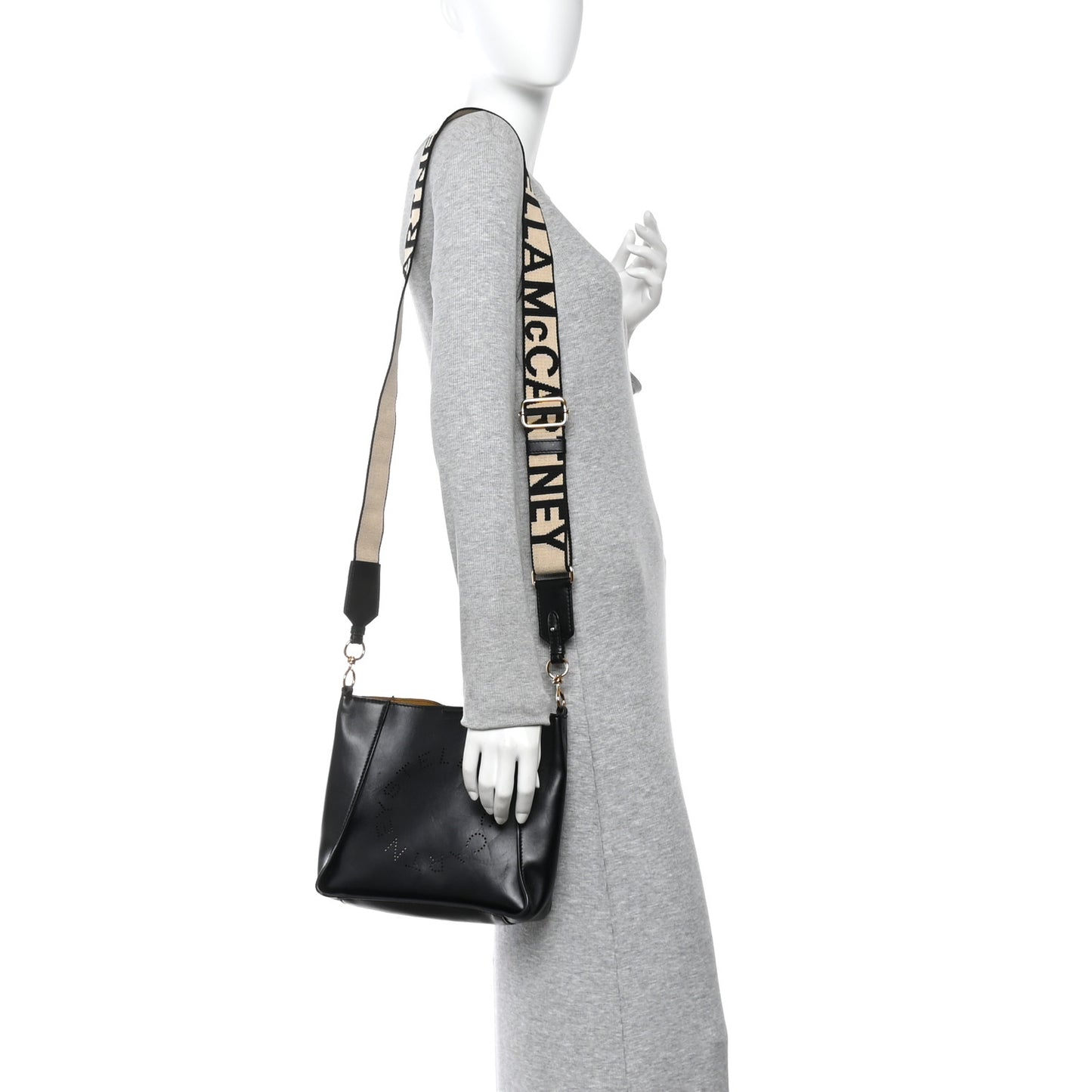 Eco Alter Nappa Perforated Logo Mini Crossbody Black