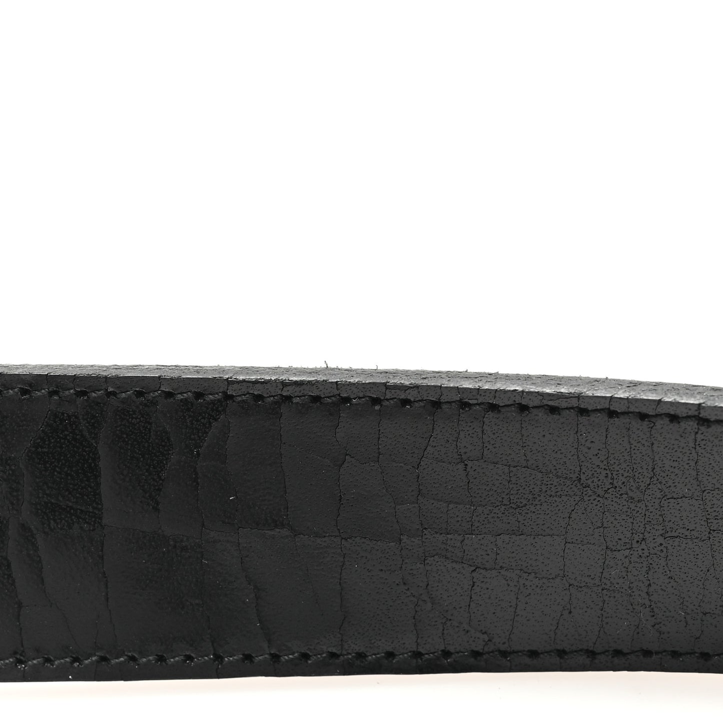 Vegetable Browny Craquele Monogram Square Buckle Belt 85 34 Black