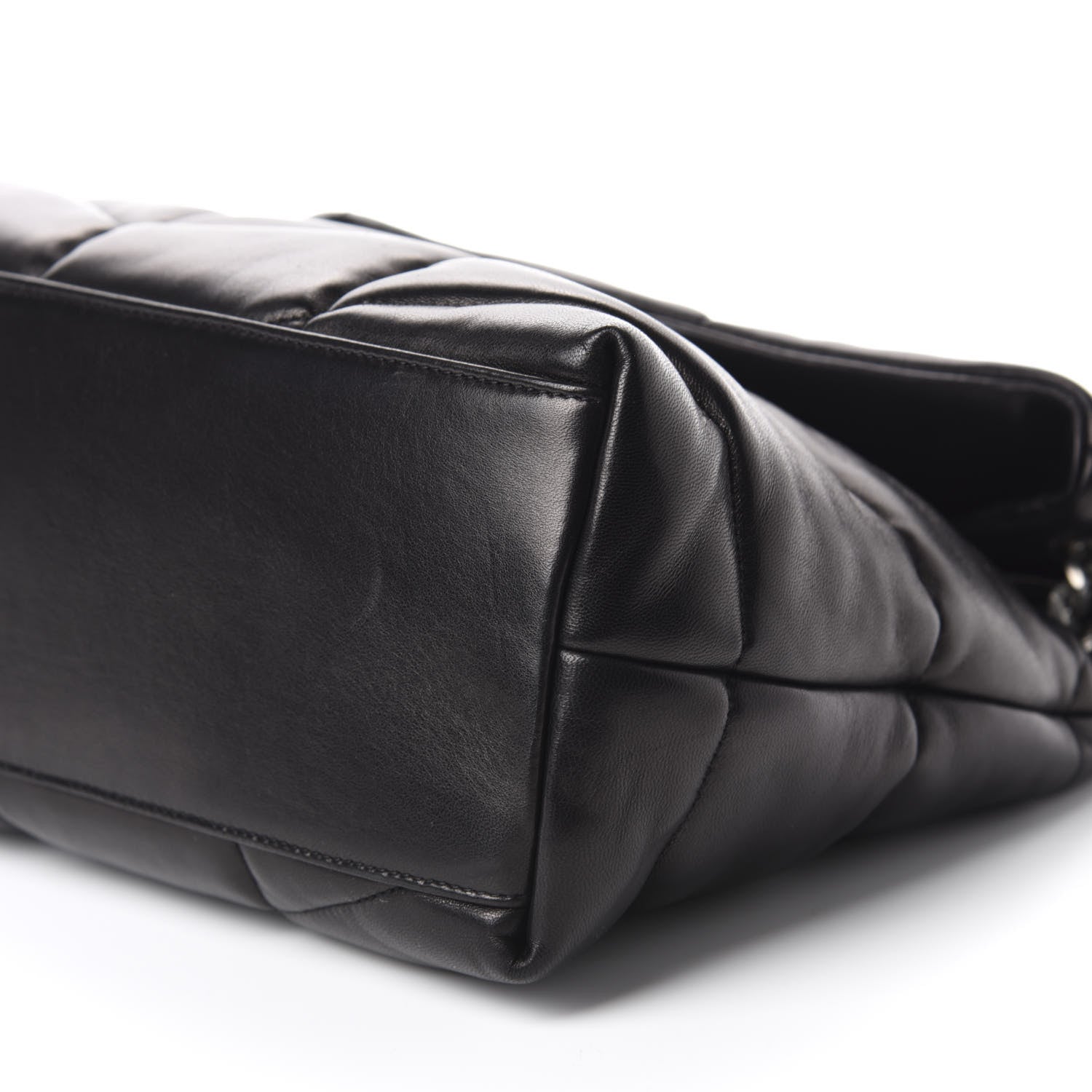 Saint Laurent Lambskin Quilted Medium Loulou Puffer Monogram Chain Satchel Black 7 of 11