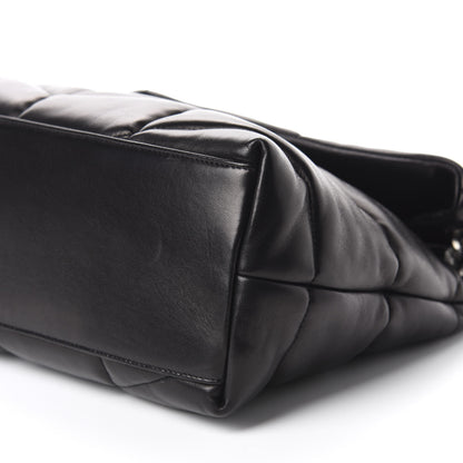 Saint Laurent Lambskin Quilted Medium Loulou Puffer Monogram Chain Satchel Black 7 of 11