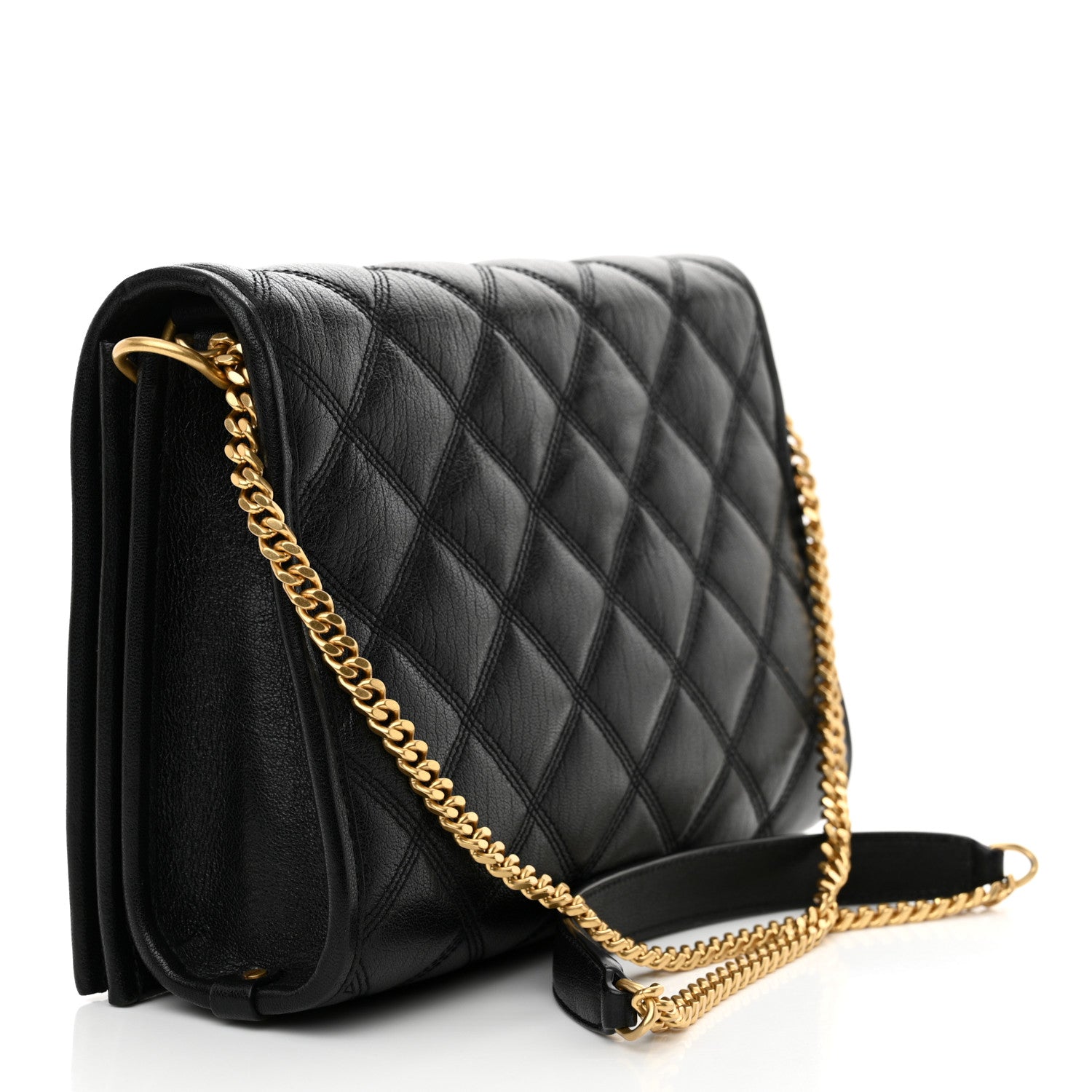 Saint Laurent Lambskin Quilted Mini Becky Chain Bag Black 3 of 11