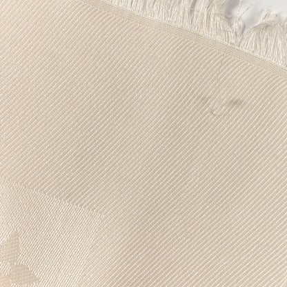 Louis Vuitton Silk Wool Monogram Shine Shawl White 5 of 6
