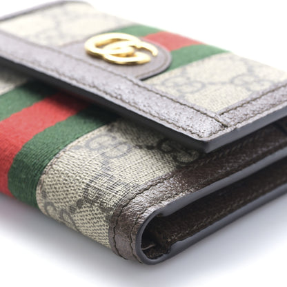 Gucci GG Supreme Monogram Web Ophidia Compact Wallet Beige New Acero 9 of 10