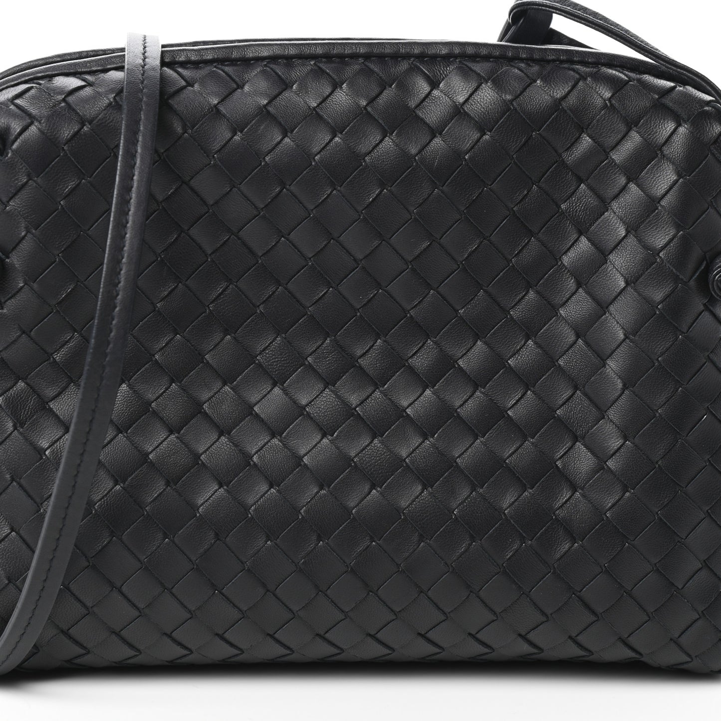 Nappa Intrecciato Nodini Crossbody Messenger Black