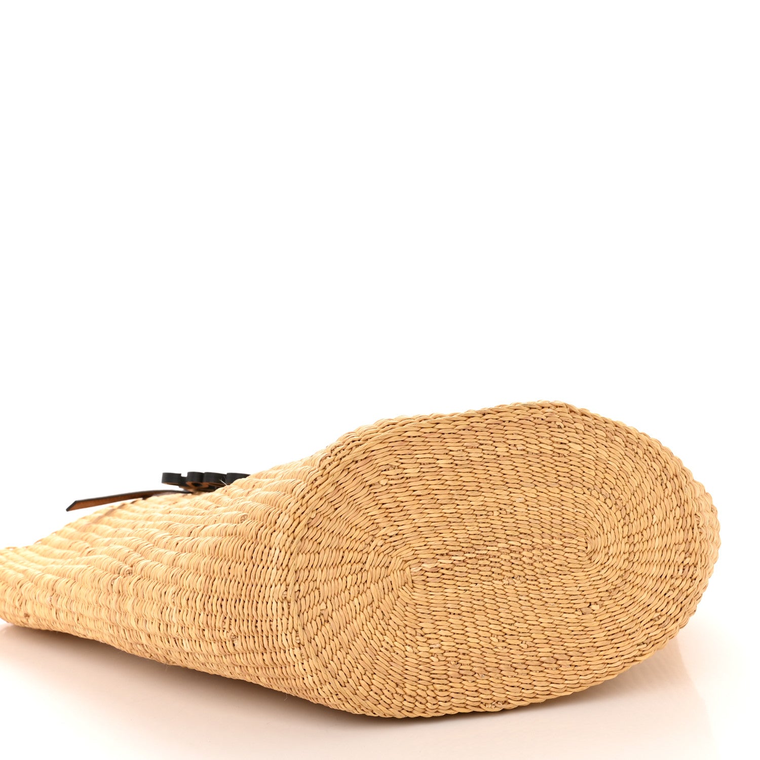 Loewe Raffia Calfskin Shell Basket Tote Natural Pecan 4 of 10