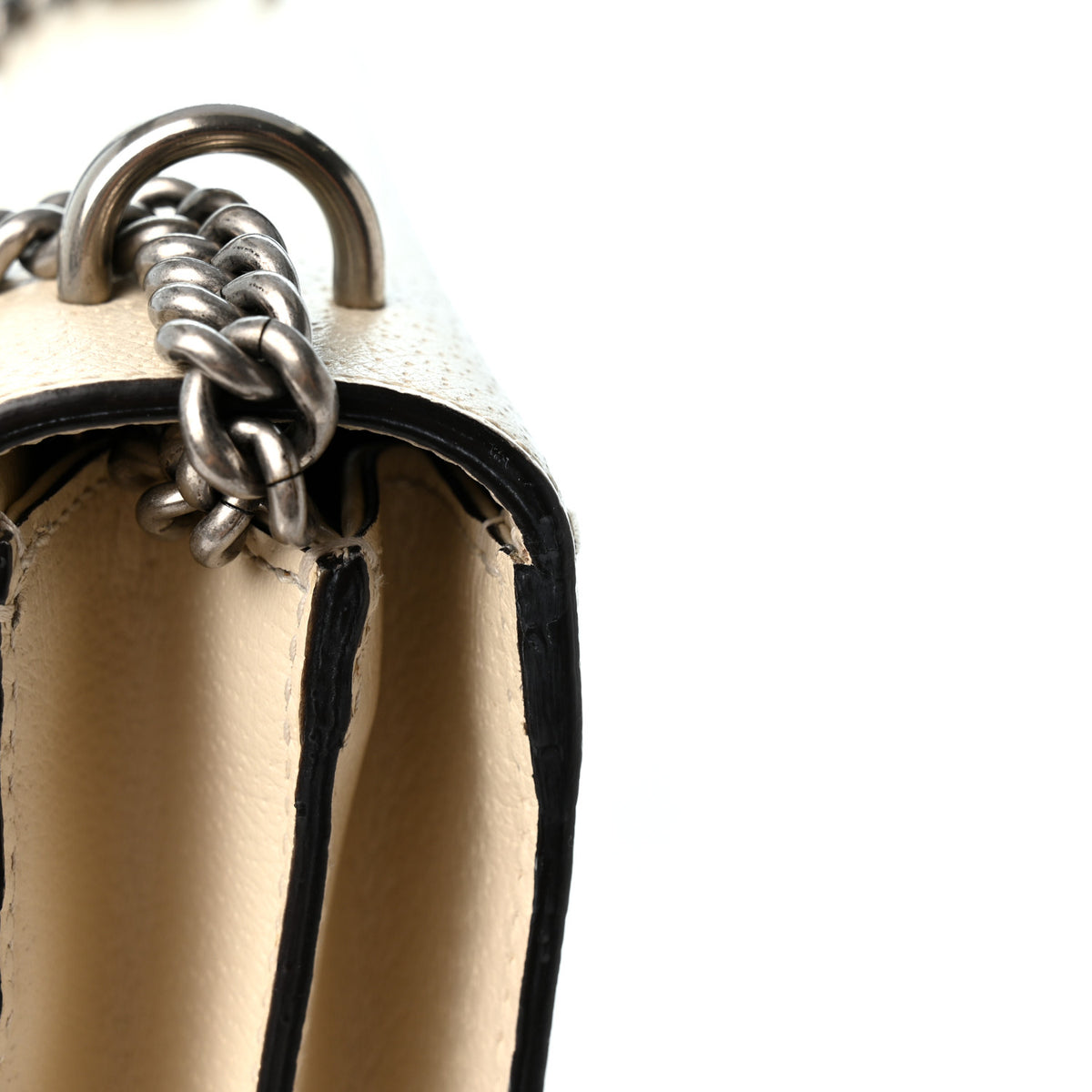 Dollar Calfskin Crystal Small Dionysus Shoulder Bag Mystic White