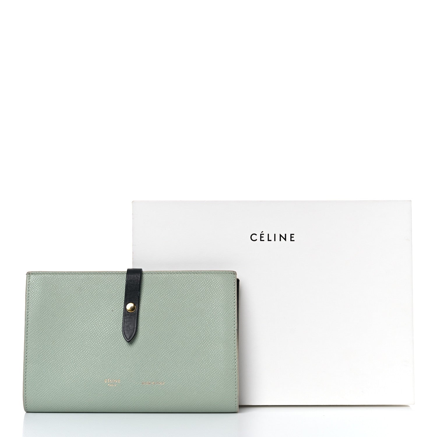 Celine Grained Calfskin Large Multifunction Strap Wallet Pistachio 18 of 18