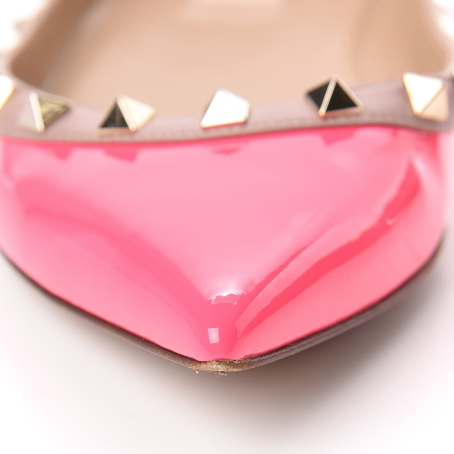 Valentino Garavani Patent Nappa Rockstud Ballerina Flats 38 Fuxia Fluo Poudre 18 of 20