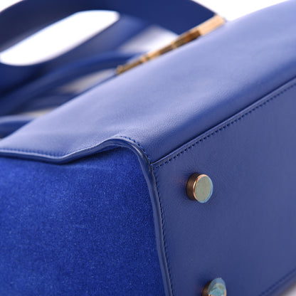 Saint Laurent Calfskin Suede Baby Monogram Downtown Cabas Ultramarine 8 of 14
