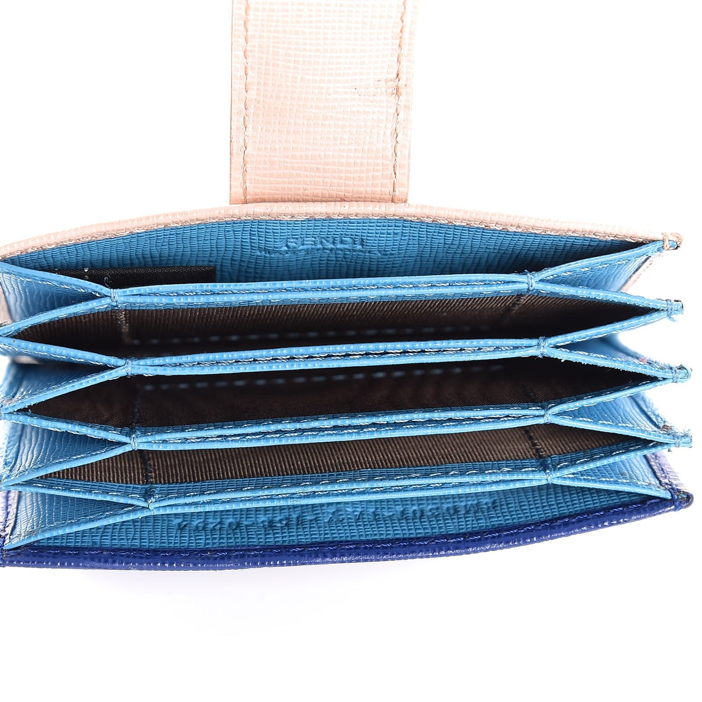 Vitello Elite Gusseted Card Holder Blue Neon Multicolor